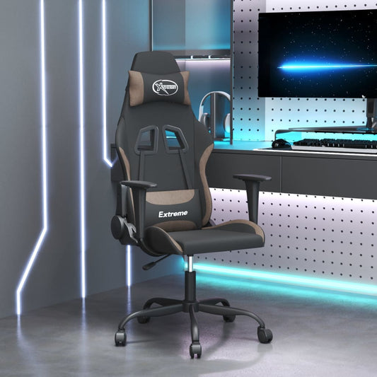 vidaXL Καρέκλα Gaming Μαύρη και Taupe Υφασμάτινη