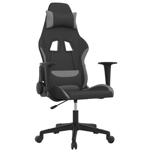 vidaXL Καρέκλα Gaming Μαύρο και Ανοιχτό Γκρι Υφασμάτινη