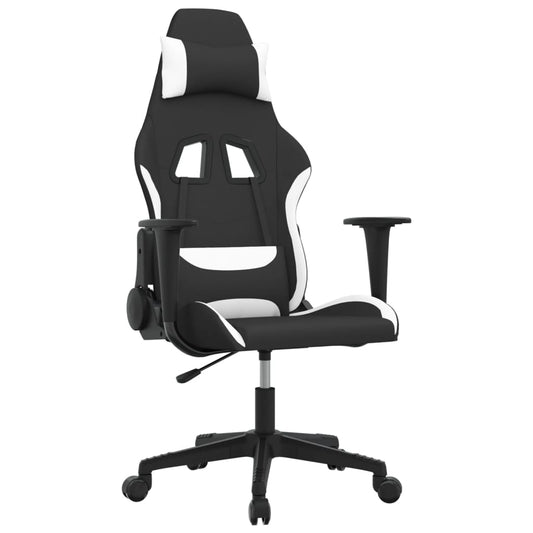 vidaXL Καρέκλα Gaming Μαύρη και Λευκό Υφασμάτινη
