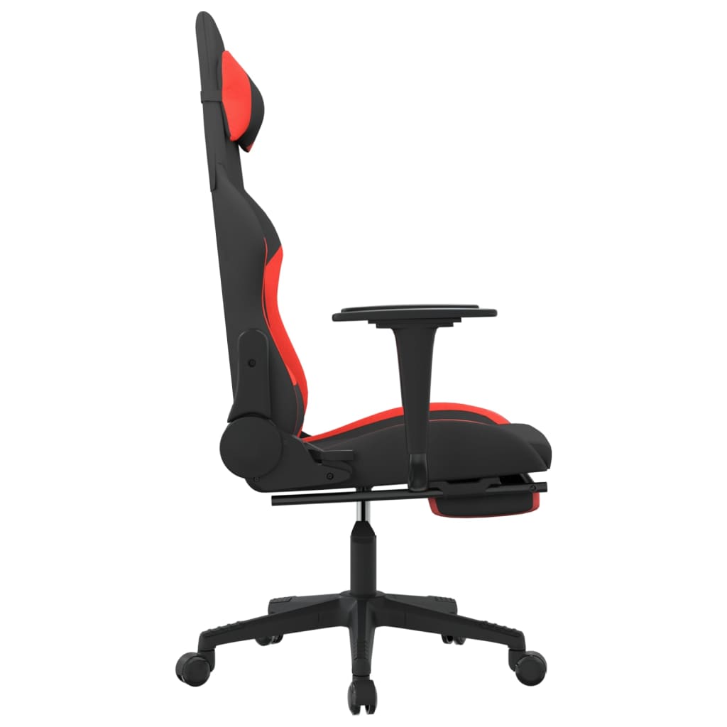 vidaXL Καρέκλα Gaming Μαύρη/κόκκινο Ύφασμα με Υποπόδιο