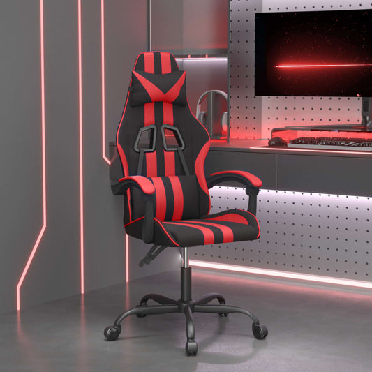 vidaXL Καρέκλα Gaming Μασάζ Μαύρο/Κόκκινο από Συνθετικό Δέρμα