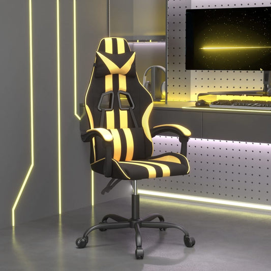 vidaXL Καρέκλα Gaming Μαύρο/Χρυσό από Συνθετικό Δέρμα
