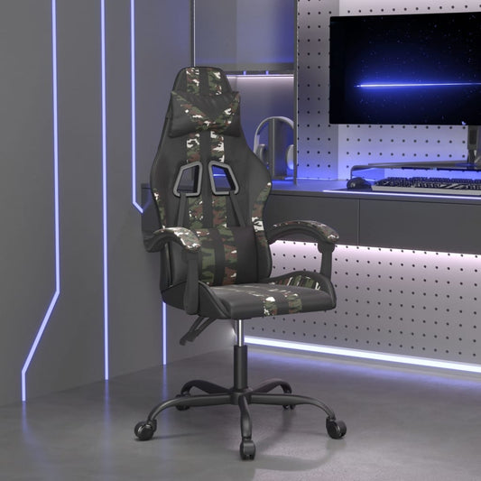 vidaXL Καρέκλα Gaming Μαύρο/Παραλλαγή από Συνθετικό Δέρμα