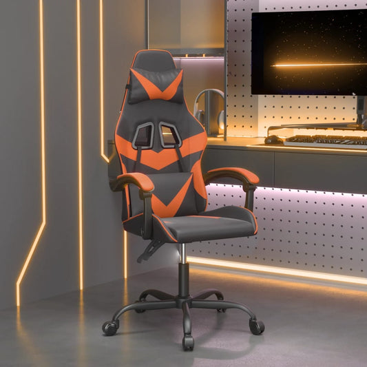 vidaXL Καρέκλα Gaming Μαύρο/Πορτοκαλί Συνθετικό Δέρμα