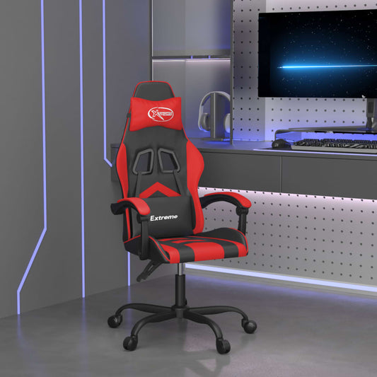 vidaXL Καρέκλα Gaming Μασάζ Μαύρο/Κόκκινο από Συνθετικό Δέρμα