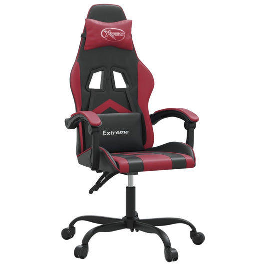 vidaXL Καρέκλα Gaming Μαύρο/Μπορντό από Συνθετικό Δέρμα