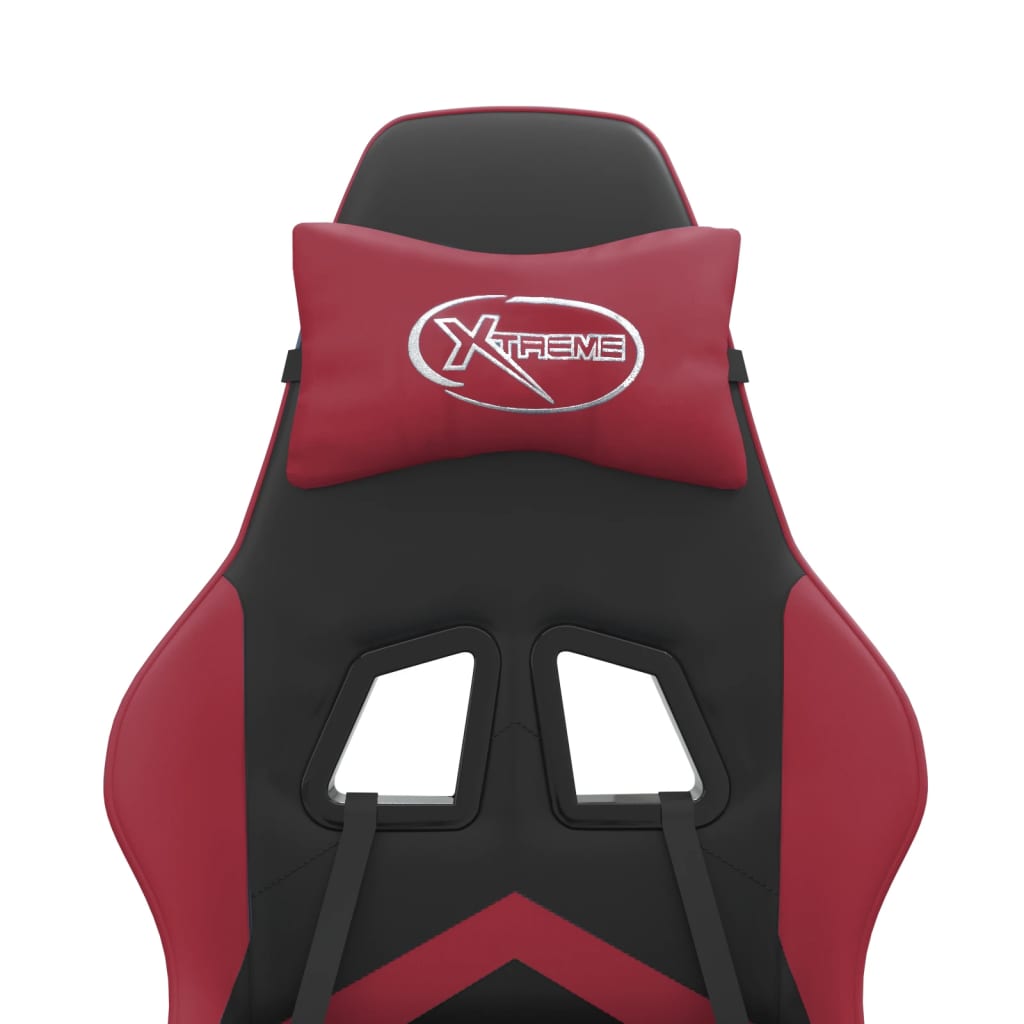 vidaXL Καρέκλα Gaming Μαύρο/Μπορντό από Συνθετικό Δέρμα