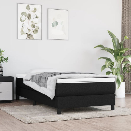 vidaXL Σκελετός Κρεβατιού με Ελατήρια Μαύρο 90x190 εκ. Υφασμάτινο
