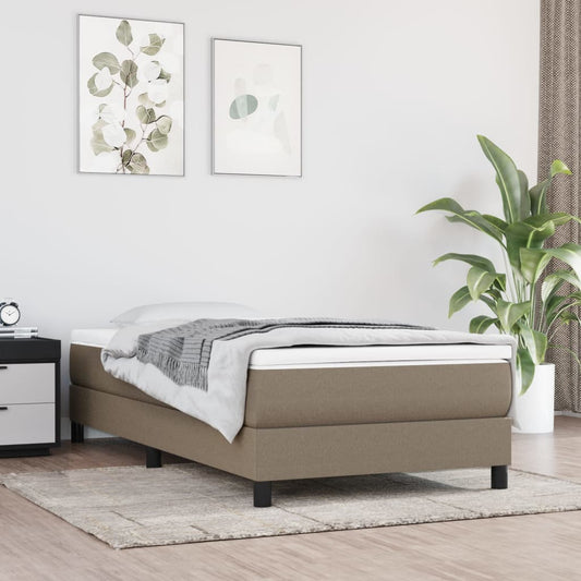 vidaXL Σκελετός Κρεβατιού με Ελατήρια Taupe 90x190 εκ. Υφασμάτινο