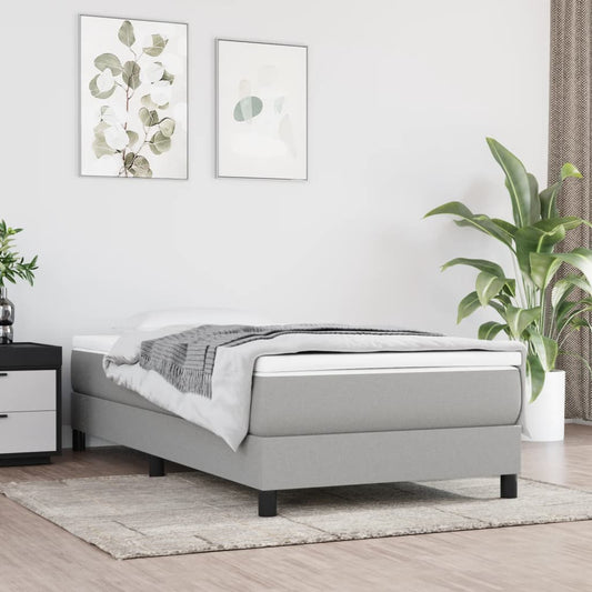 vidaXL Σκελετός Κρεβατιού με Ελατήρια Αν. Γκρι 90x200 εκ.Υφασμάτινο