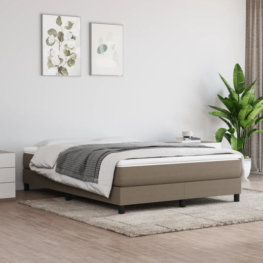 vidaXL Σκελετός Κρεβατιού με Ελατήρια Taupe 140x190 εκ. Υφασμάτινο
