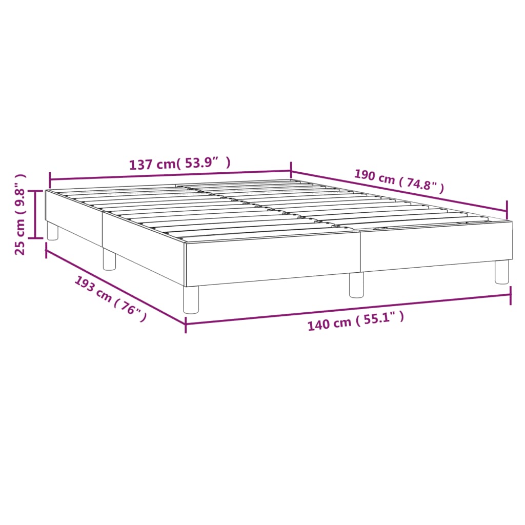 vidaXL Σκελετός Κρεβατιού με Ελατήρια Μπλε 140x190 εκ. Υφασμάτινο