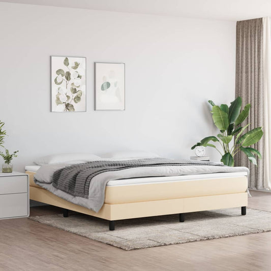 vidaXL Σκελετός Κρεβατιού με Ελατήρια Κρεμ 160x200 εκ. Υφασμάτινο