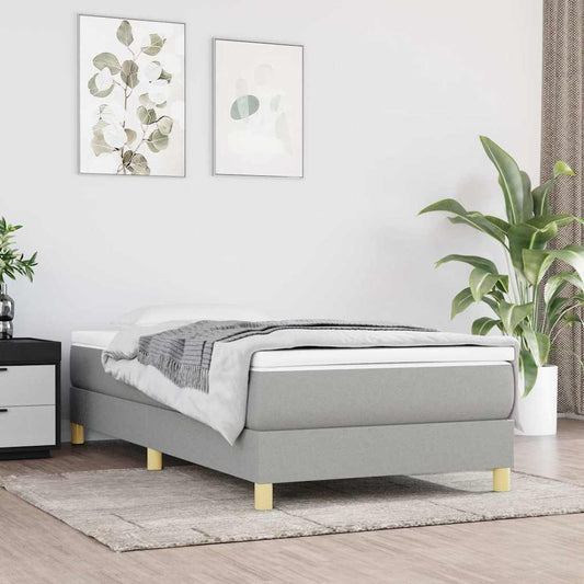 vidaXL Σκελετός Κρεβατιού με Ελατήρια Αν. Γκρι 80x200 εκ. Υφασμάτινο