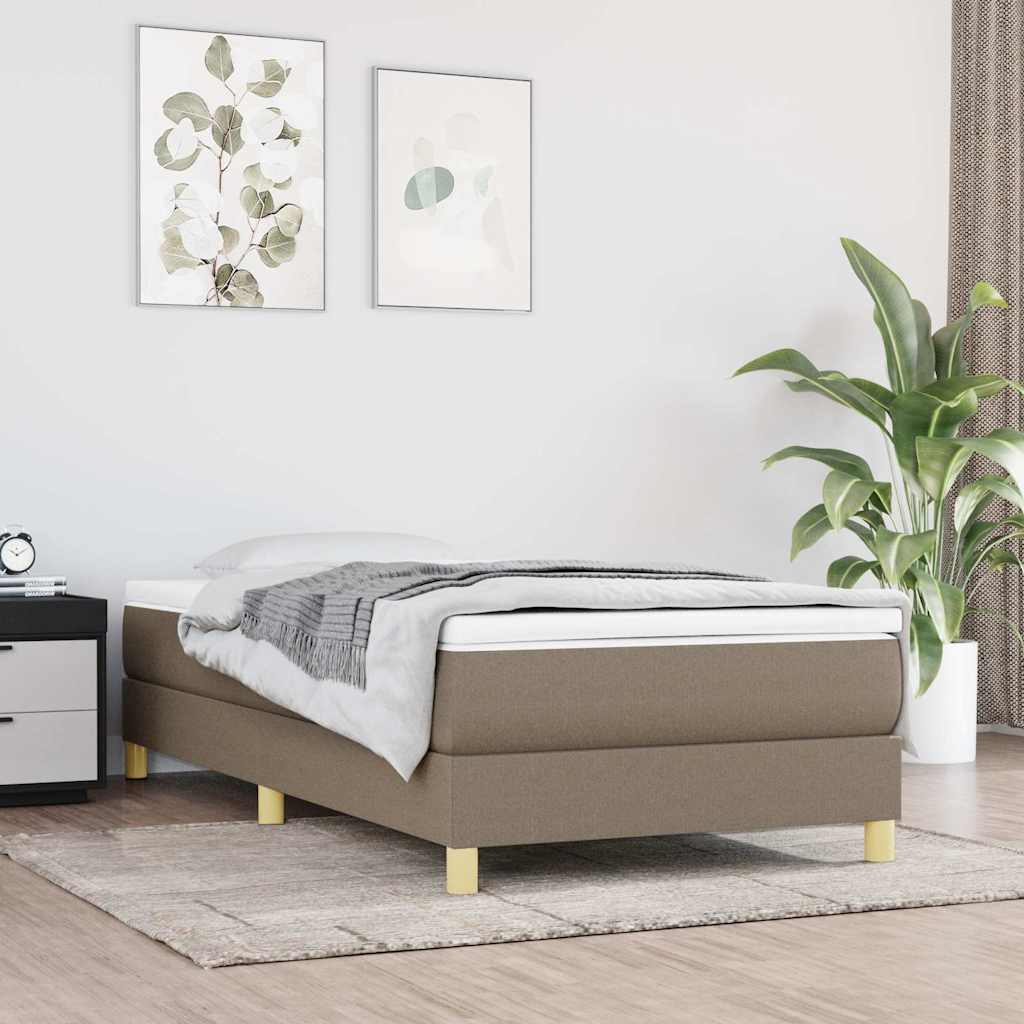 vidaXL Σκελετός Κρεβατιού με Ελατήρια Taupe 80x200 εκ. Υφασμάτινο