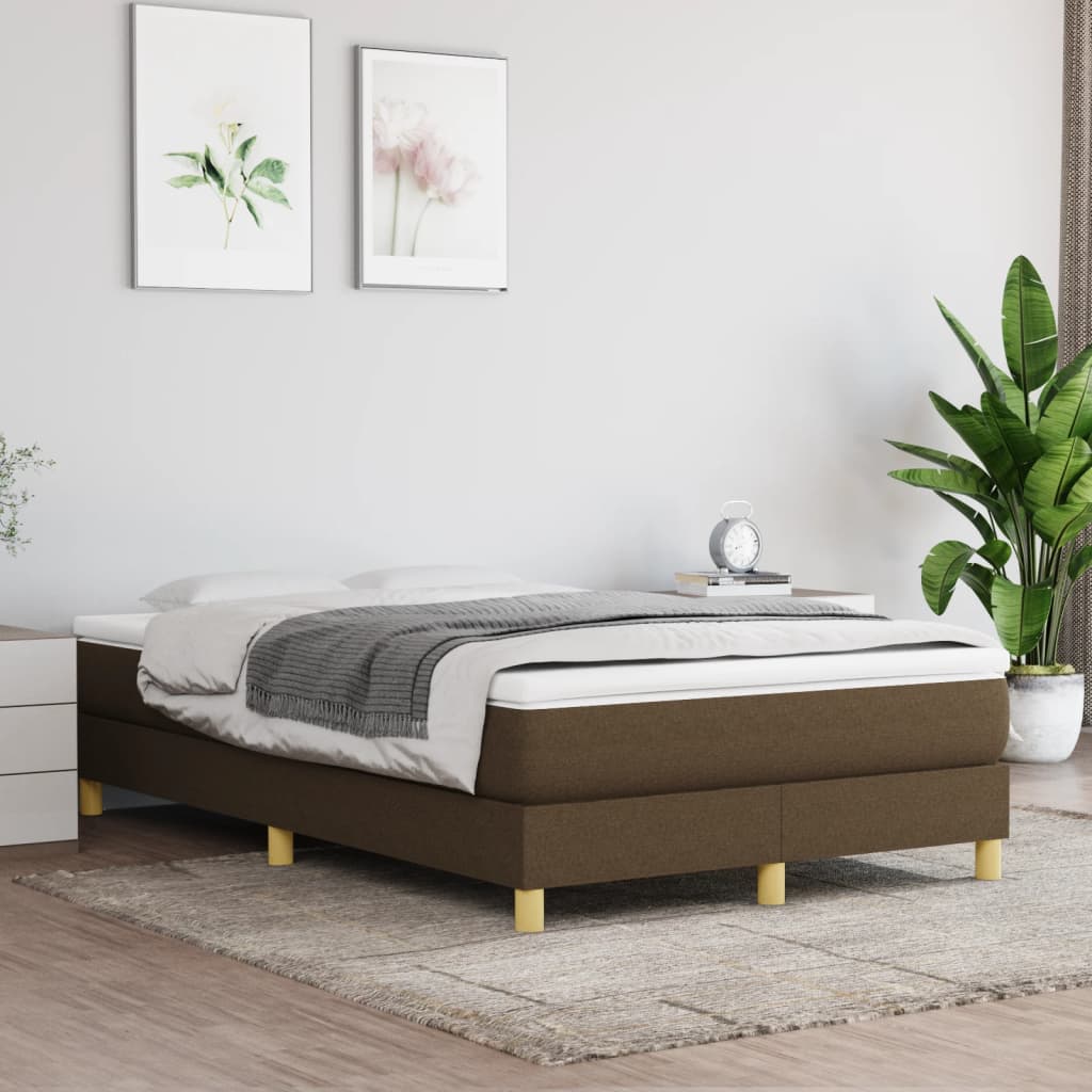 vidaXL Σκελετός Κρεβατιού με Ελατήρια Σκ. Καφέ 120x200 εκ. Υφασμάτινο