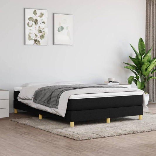 vidaXL Σκελετός Κρεβατιού με Ελατήρια Μαύρο 140x190 εκ. Υφασμάτινο