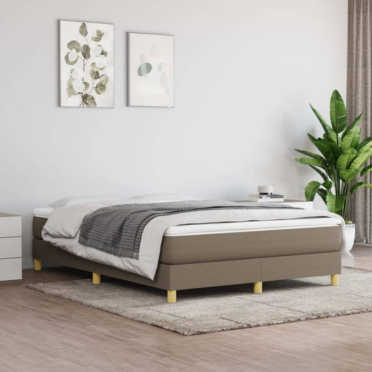 vidaXL Σκελετός Κρεβατιού με Ελατήρια Taupe 140x190 εκ. Υφασμάτινο