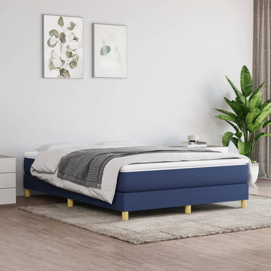 vidaXL Σκελετός Κρεβατιού με Ελατήρια Μπλε 140x200 εκ.Υφασμάτινο