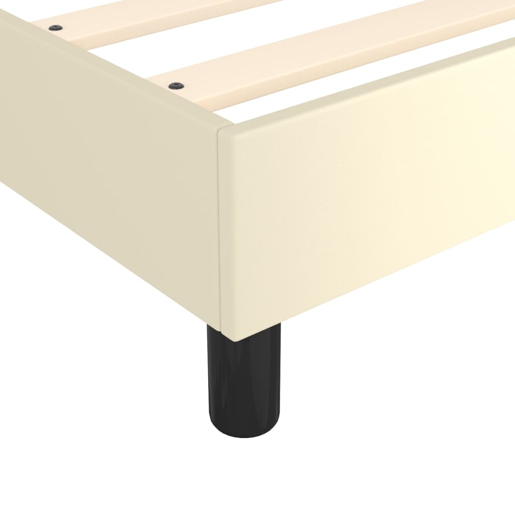 vidaXL Σκελετός Κρεβατιού με Ελατήρια Κρεμ 160x200 εκ. από Συνθετικό Δέρμα