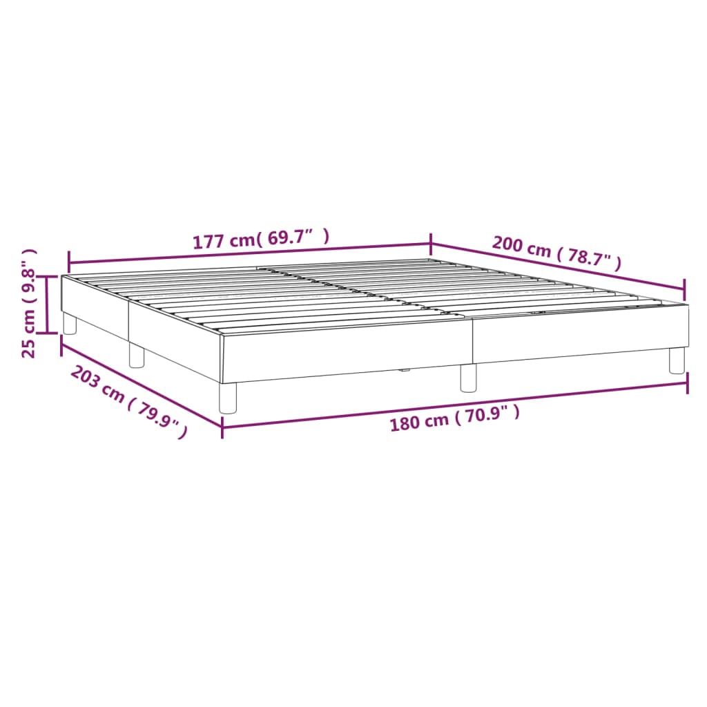 vidaXL Σκελετός Κρεβατιού με Ελατήρια Μαύρο 180x200 εκ. από Συνθετικό Δέρμα