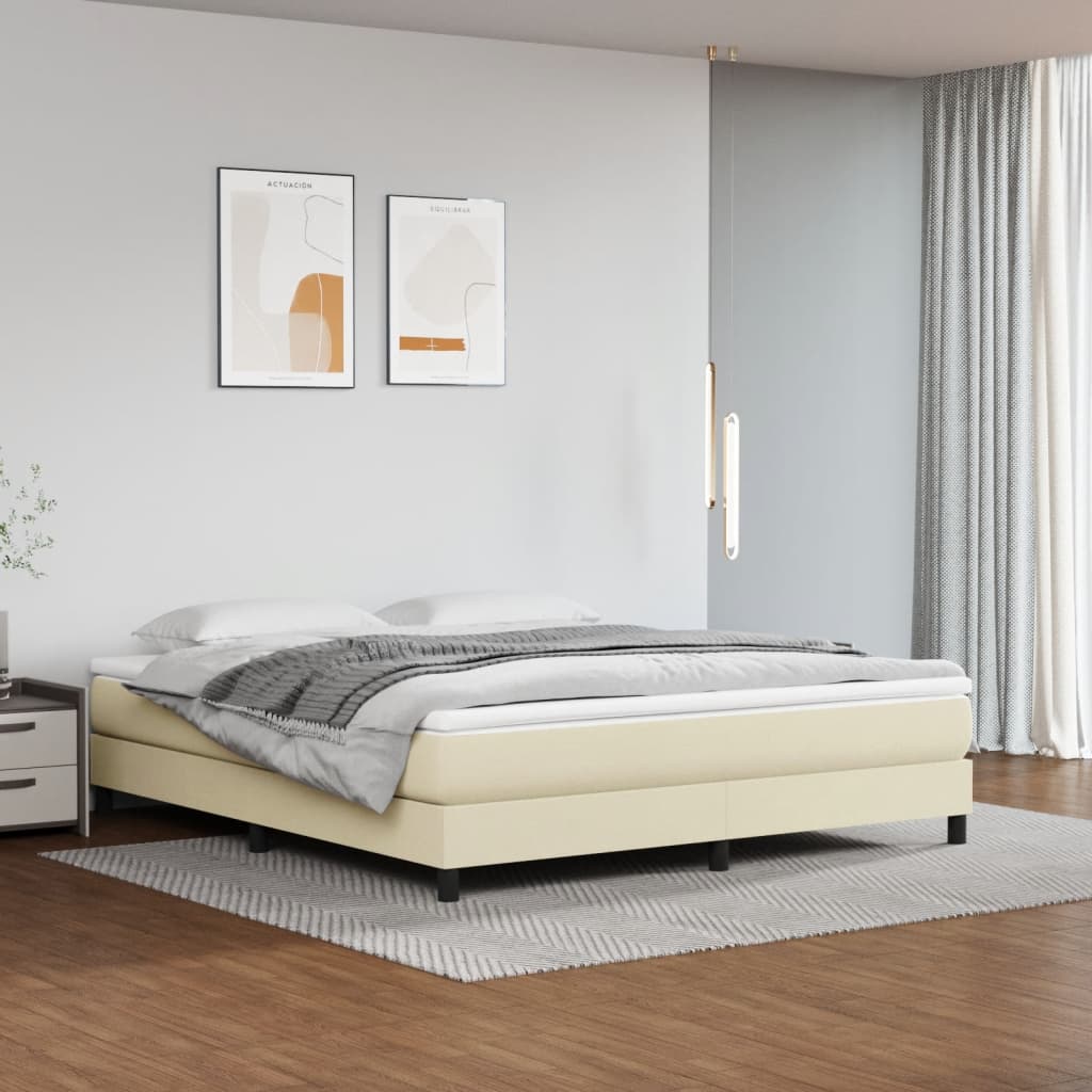 vidaXL Σκελετός Κρεβατιού με Ελατήρια Κρεμ 180x200 εκ. από Συνθετικό Δέρμα