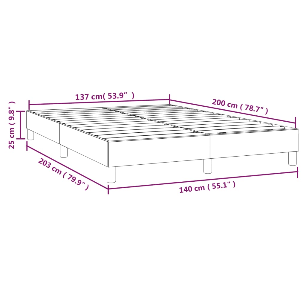 vidaXL Σκελετός Κρεβατιού Χωρίς Στρώμα Γκρι 140x200 εκ. Βελούδινο