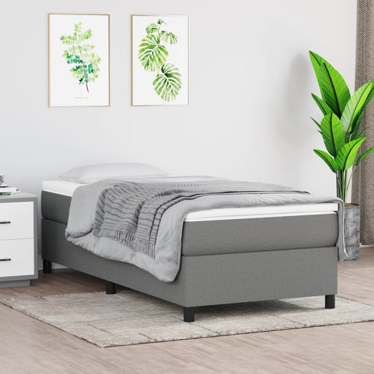 vidaXL Σκελετός Κρεβατιού με Ελατήρια Σκ. Γκρι 80x200 εκ. Υφασμάτινο