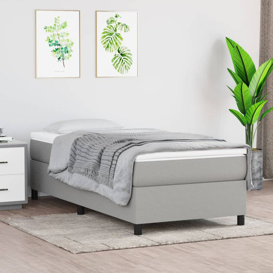 vidaXL Σκελετός Κρεβατιού με Ελατήρια Αν. Γκρι 90x190 εκ. Υφασμάτινο