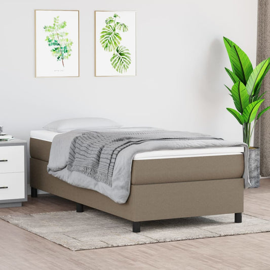vidaXL Σκελετός Κρεβατιού με Ελατήρια Taupe 90x190 εκ. Υφασμάτινο