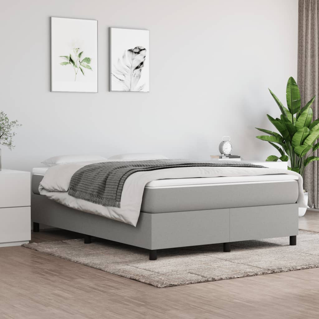 vidaXL Σκελετός Κρεβατιού με Ελατήρια Αν. Γκρι 140x200 εκ.Υφασμάτινο