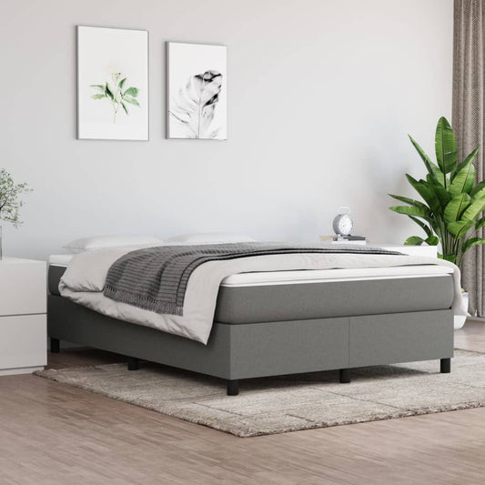 vidaXL Σκελετός Κρεβατιού με Ελατήρια Γκρι 140x200 εκ.Υφασμάτινο