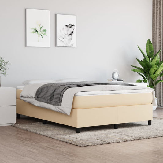 vidaXL Σκελετός Κρεβατιού με Ελατήρια Κρεμ 140x200 εκ.Υφασμάτινο