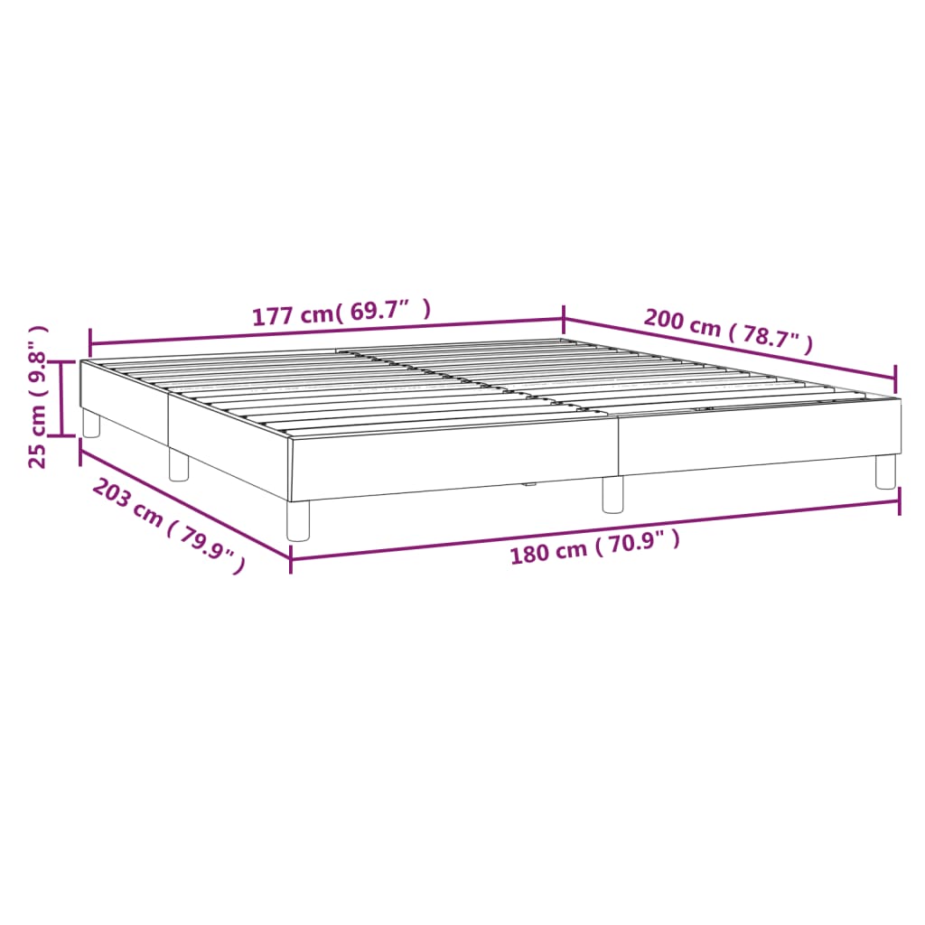 vidaXL Σκελετός Κρεβατιού Χωρίς Στρώμα Taupe 180x200 εκ. Υφασμάτινο