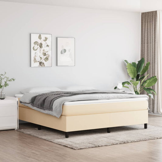 vidaXL Σκελετός Κρεβατιού με Ελατήρια Κρεμ 180x200 εκ. Υφασμάτινο