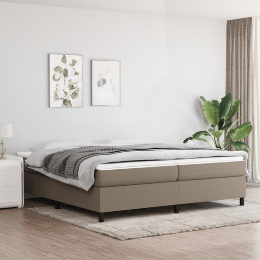 vidaXL Σκελετός Κρεβατιού με Ελατήρια Taupe 200x200 εκ.Υφασμάτινο