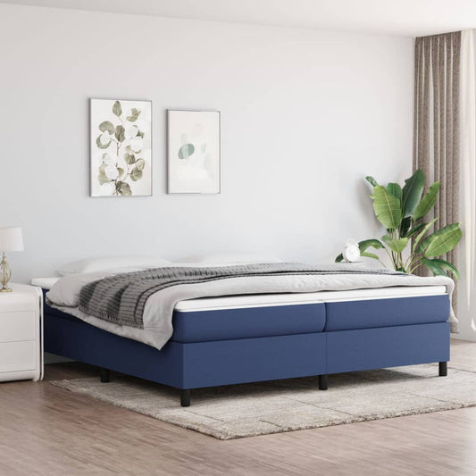 vidaXL Σκελετός Κρεβατιού με Ελατήρια Μπλε 200x200 εκ.Υφασμάτινο