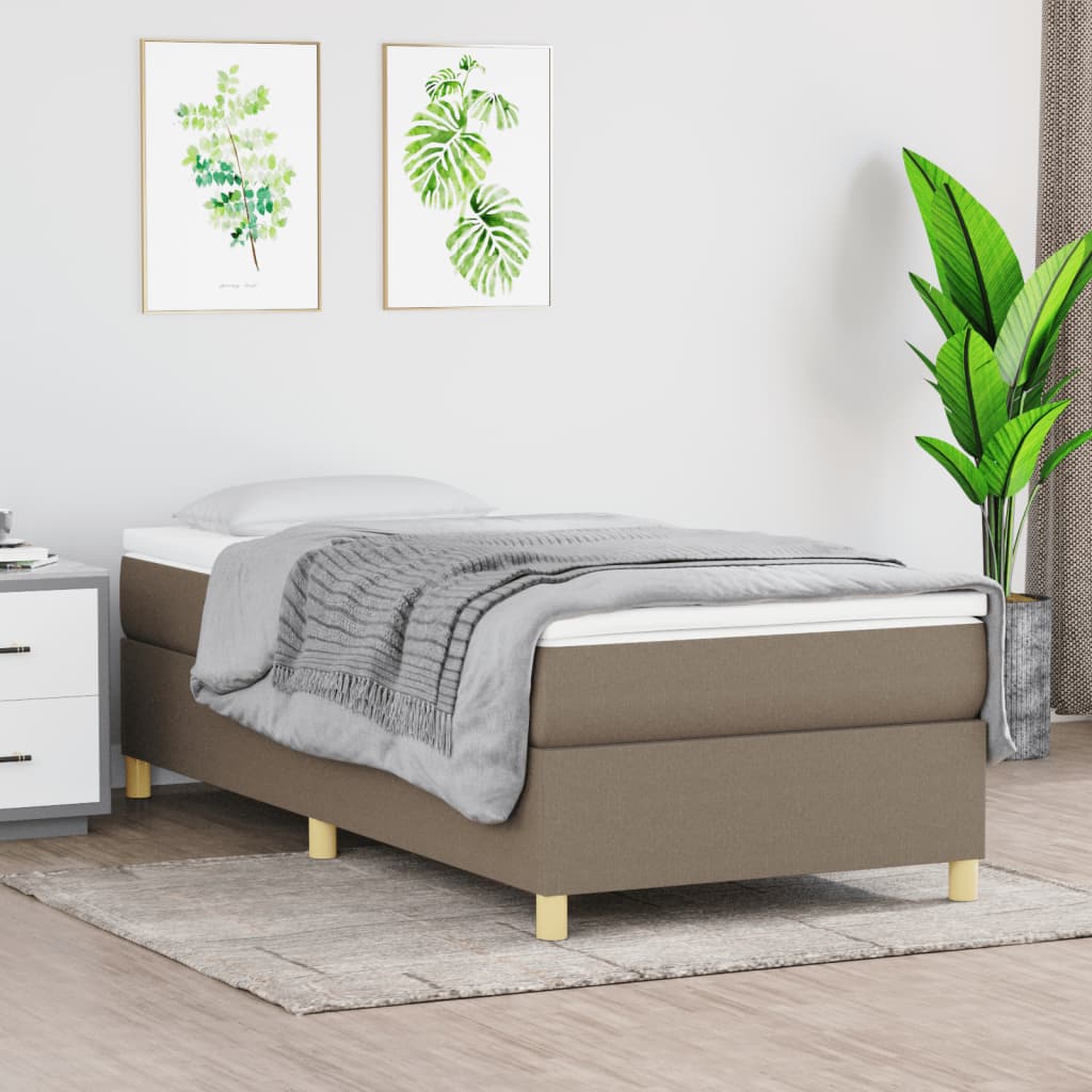 vidaXL Σκελετός Κρεβατιού με Ελατήρια Taupe 80x200 εκ. Υφασμάτινο