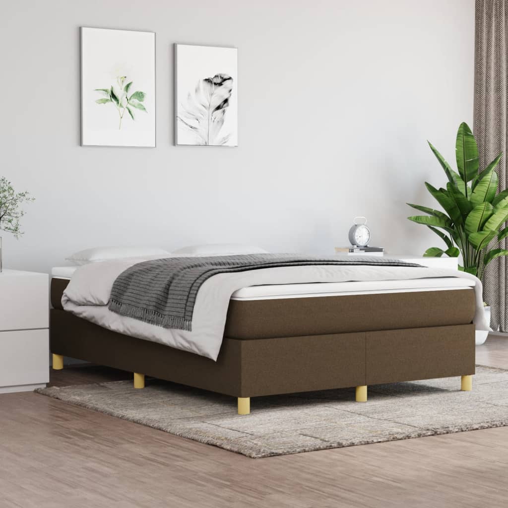 vidaXL Σκελετός Κρεβατιού με Ελατήρια Καφέ 140x200 εκ.Υφασμάτινο