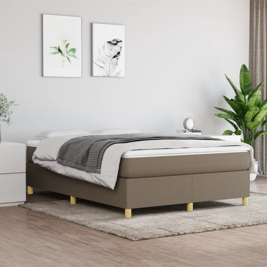 vidaXL Σκελετός Κρεβατιού με Ελατήρια Taupe 140x200 εκ. Υφασμάτινο