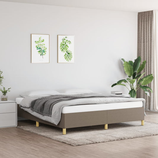 vidaXL Σκελετός Κρεβατιού με Ελατήρια Taupe 180x200 εκ. Υφασμάτινο