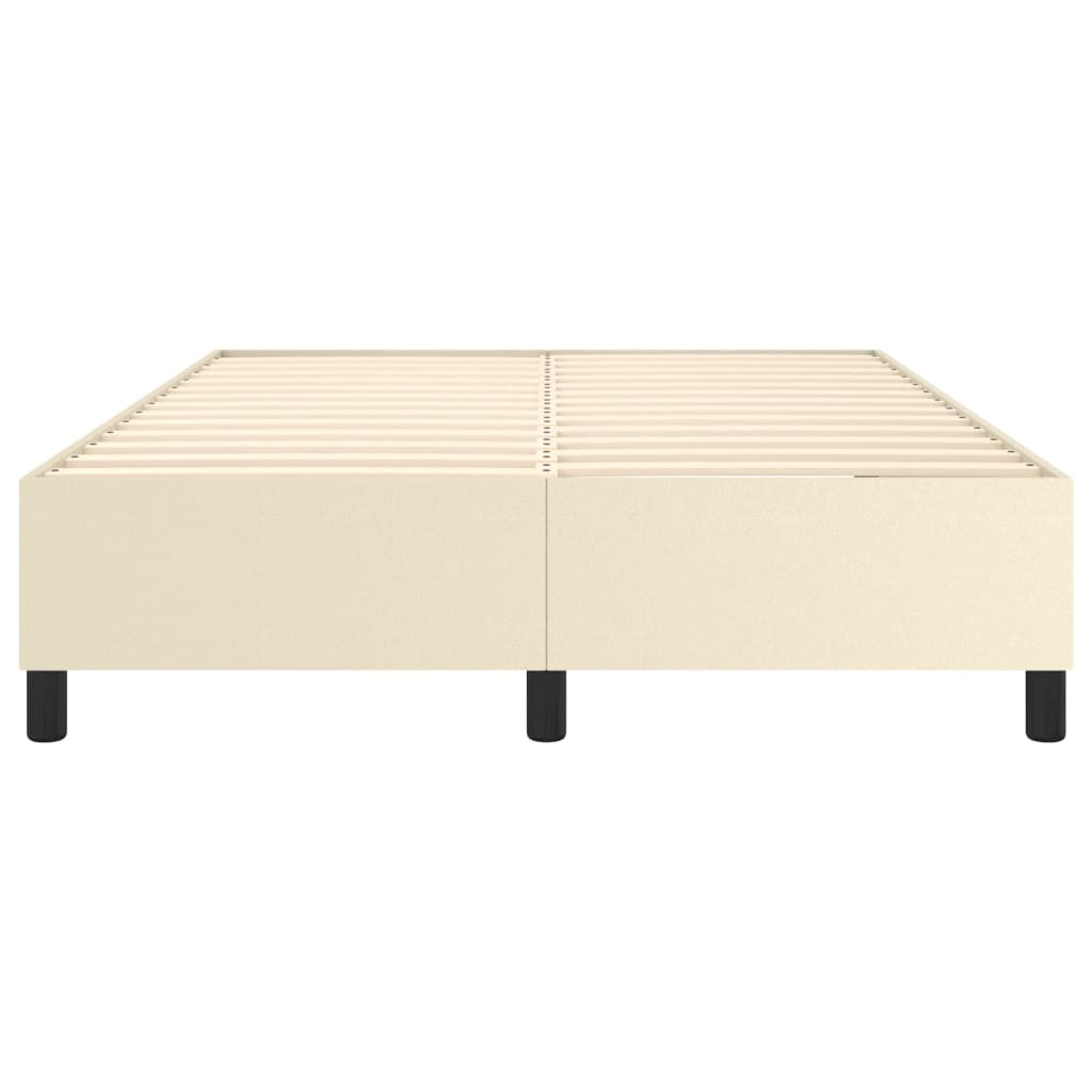 vidaXL Σκελετός Κρεβατιού με Ελατήρια Κρεμ 140x190 εκ. από Συνθετικό Δέρμα