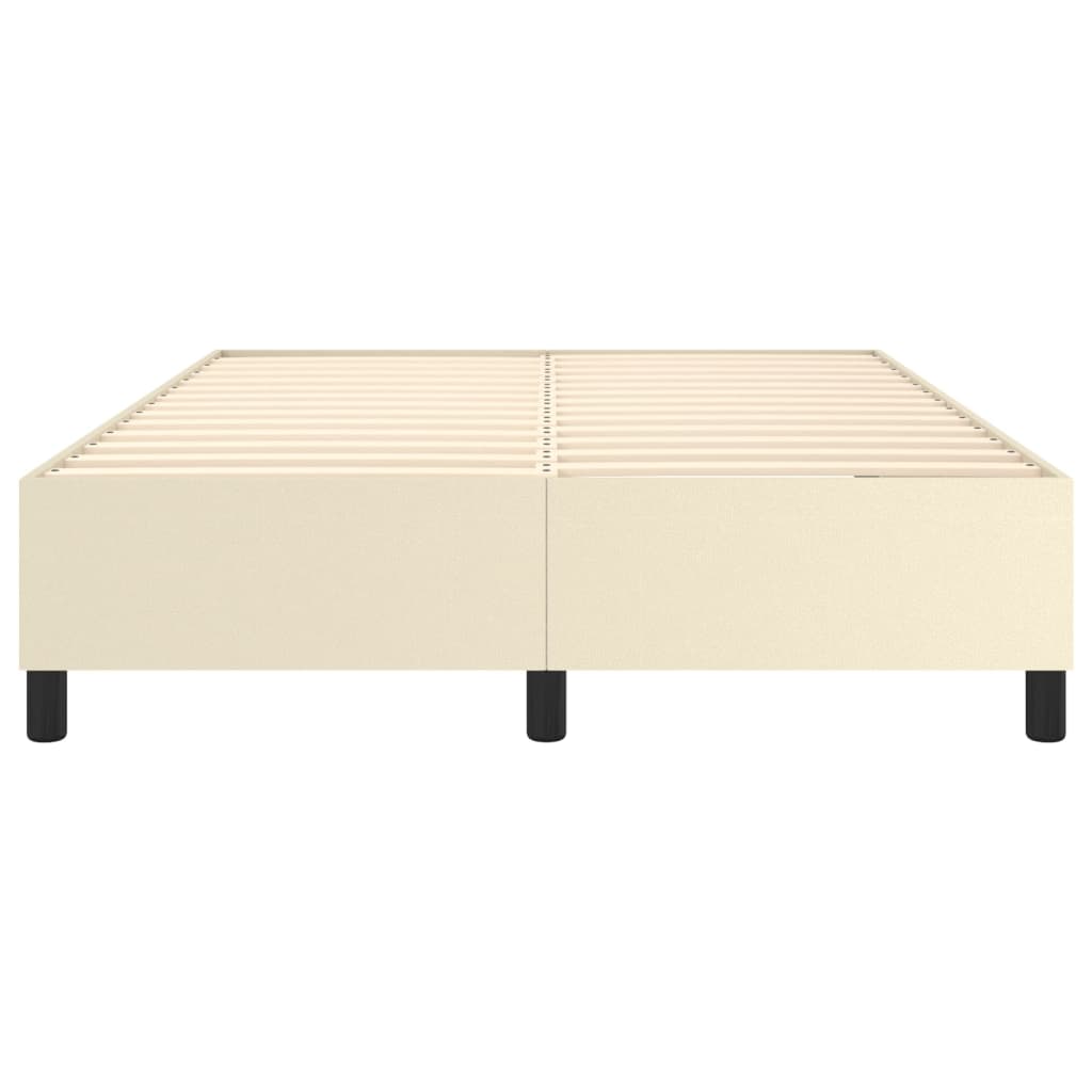 vidaXL Σκελετός Κρεβατιού με Ελατήρια Κρεμ 140x200 εκ. από Συνθετικό Δέρμα