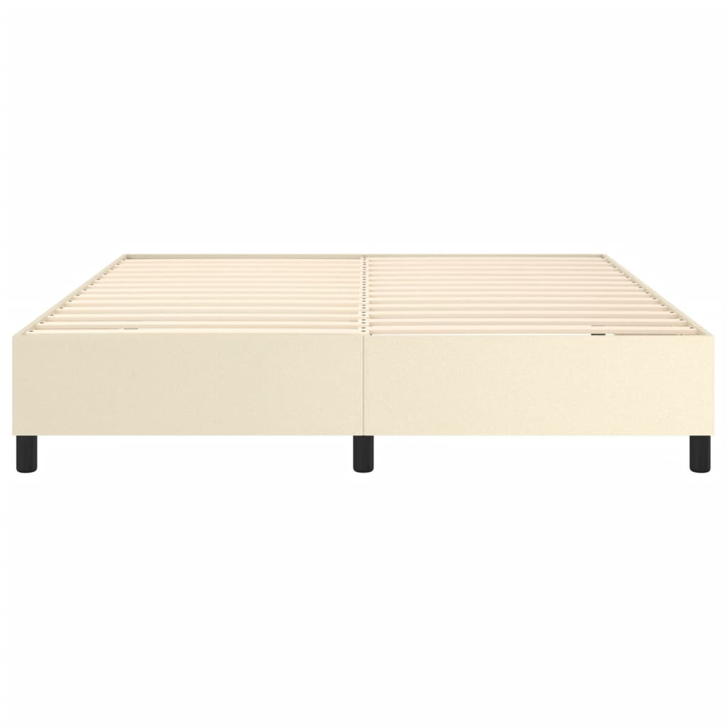 vidaXL Σκελετός Κρεβατιού με Ελατήρια Κρεμ 180x200 εκ. από Συνθετικό Δέρμα