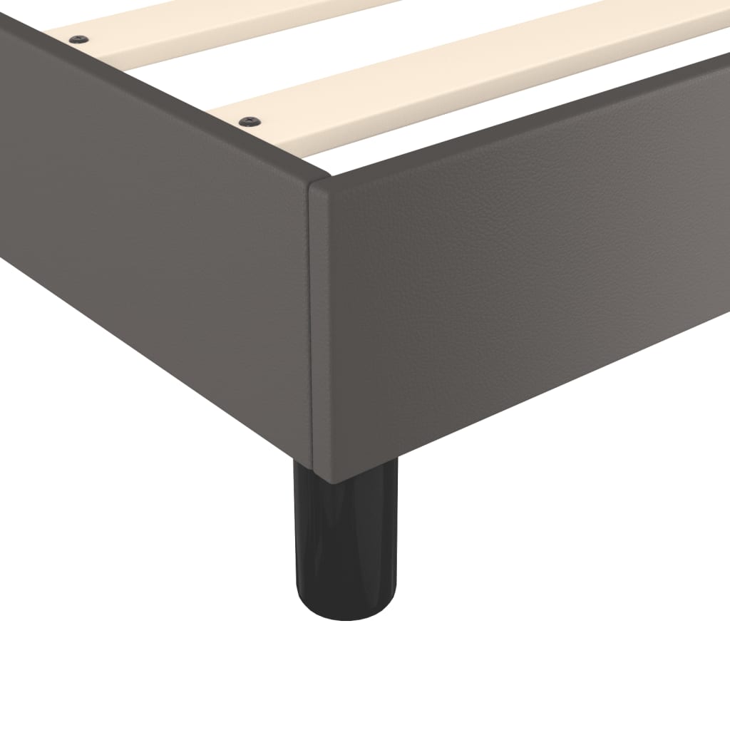 vidaXL Σκελετός Κρεβατιού με Ελατήρια Γκρι 180x200 εκ. από Συνθετικό Δέρμα