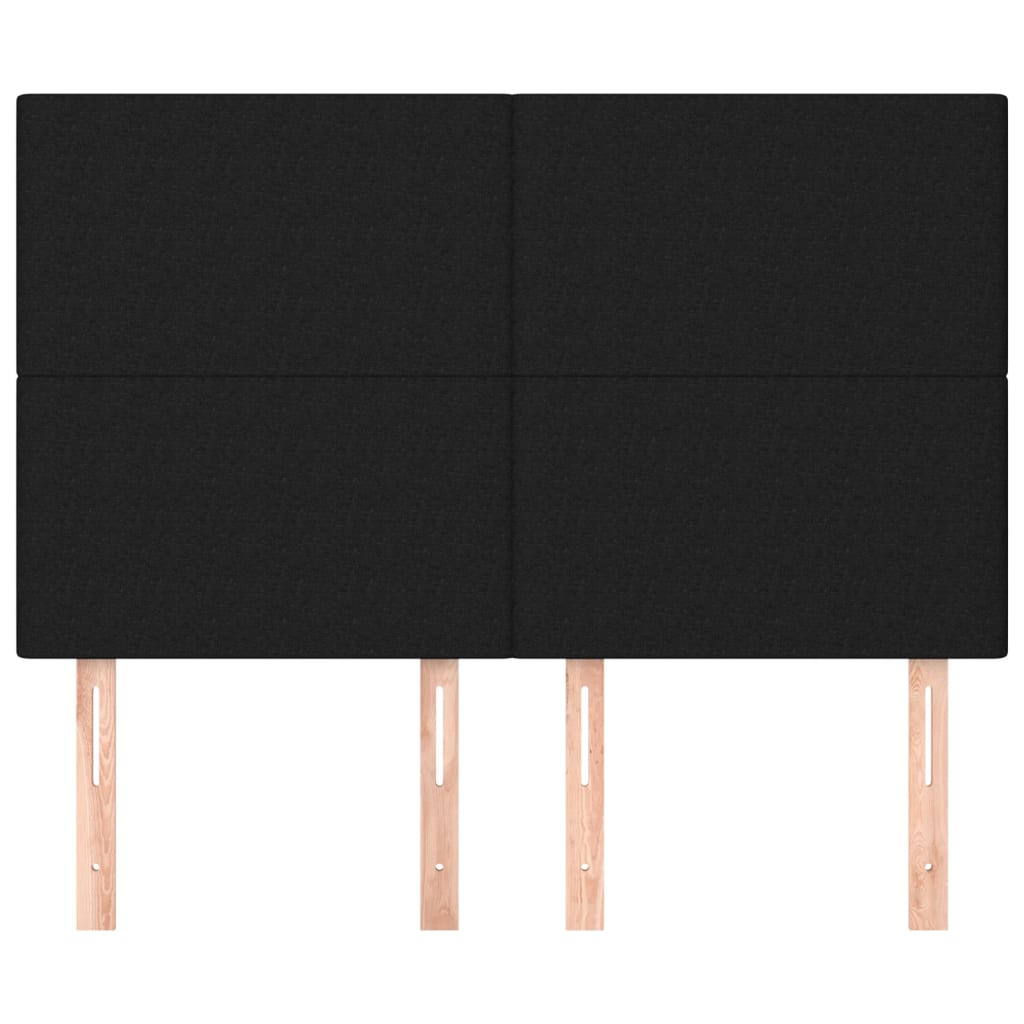 vidaXL Κεφαλάρια Κρεβατιού 4 τεμ. Μαύρα 72x5x78/88 εκ. Υφασμάτινα