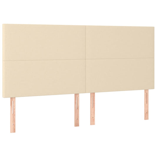 vidaXL Κεφαλάρια Κρεβατιού 4 τεμ. Κρεμ 100x5x78/88 εκ. Υφασμάτινο