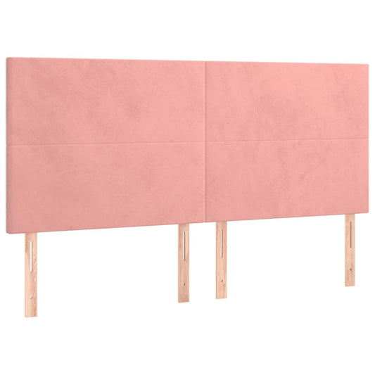 vidaXL Κεφαλάρια Κρεβατιού 4 τεμ. Ροζ 90x5x78/88 εκ. Βελούδινο