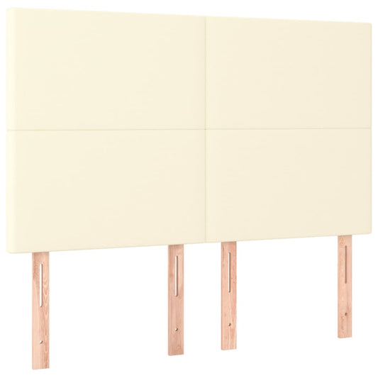 vidaXL Κεφαλάρι Κρεμ 144x5x118/128 εκ. από Συνθετικό Δέρμα