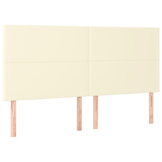 vidaXL Κεφαλάρι Κρεμ 160x5x118/128 εκ. από Συνθετικό Δέρμα